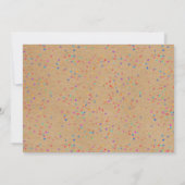 Invitation Rustic Kraft Rainbow Confetti Enregistrer la date (Dos)