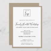 INVITATION RUSTIC KRAFT TEXTURE VOTRE ATELIER DE LOGO ÉVÉNEME (Devant / Derrière)