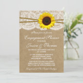 Invitation Rustic Kraft Tournesol Engagement Partie Ou Douche (Debout devant)