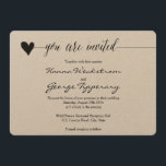 Invitation Rustic Kraft Wedding invite, calligraphie cardiaqu<br><div class="desc">Collection rustique de Calligraphie de Coeur Romantique. RSVP et boîtier disponibles dans notre boutique.</div>