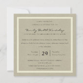 INVITATION RUSTIC KRAFT WHITE DAMASK CLASSIQUE ATELIER ÉVÉNEM (Devant)