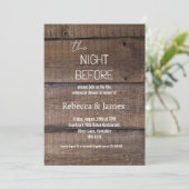 Invitation Rustic La Nuit Avant Le Dîner De Répétition Mariag (Debout devant)