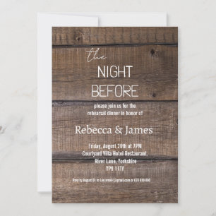 Invitation Rustic La Nuit Avant Le Dîner De Répétition Mariag