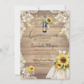 Invitation Rustic Lace,Dress,Lights,Sunflowers Quinceañera  (Devant)