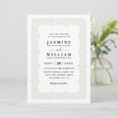 Invitation Rustic Lace Vintage Elegant QR Code Wedding (Debout devant)