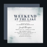 Invitation Rustic Lake Cabin<br><div class="desc">Enjoy an awesome bachelorette weekend at the lake with this rustic and trendy watercolor Invite, the header in big bold letters and handwritten calligraphy, the design is finished on the reverse verse with a smoky navy blue background with the weekend eitinerary. Personalize with your information using the template fields provided....</div>