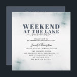 Invitation Rustic Lake Cabin<br><div class="desc">Enjoy an awesome bachelorette weekend at the lake with this rustic and trendy watercolor Invite, the header in big bold letters and handwritten calligraphy, the design is finished on the reverse verse with a smoky navy blue background with the weekend eitinerary. Personalize with your information using the template fields provided....</div>