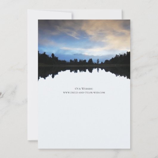 Invitation ©Rustic Lake Réflexions Lakeside Mariage (Dos)