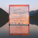Invitation Rustic Lake Sunset Lakeside Wedding Invite ©<br><div class="desc">♥ coucher de soleil Extraordinaire sur le lac   flèche de bouho éléments design font un joli faire-part de mariage au bord du lac. ♥</div>