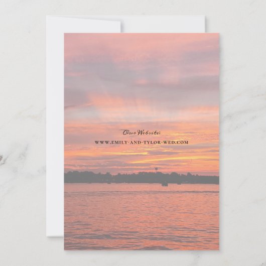 Invitation Rustic Lake Sunset Lakeside Wedding Invite © (Dos)