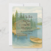 Invitation Rustic Lake Tahoe Mountain Lodge Mariage Romance (Devant)