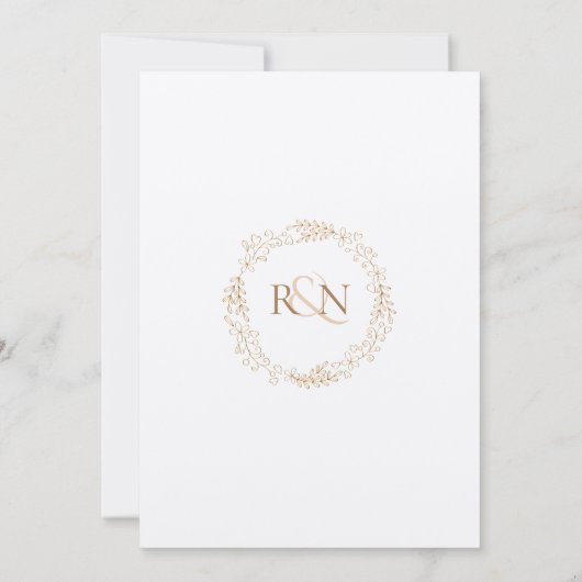 Invitation Rustic Laurel Garland Mariage (Dos)