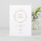 Invitation Rustic Laurel Garland Mariage (Debout devant)