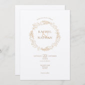 Invitation Rustic Laurel Garland Mariage (Devant / Derrière)