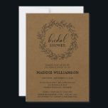 Invitation Rustic Laurel Wreath Kraft Fête des mariées<br><div class="desc">Rustic Laurel Kraft Bridal Shower Invitation - Rustique,  pays nuptiale invitation comprend une couronne de laurier dessinée à la main avec une police de style manuscrite. Parfait pour la mariée d'être qui aime un thème rustique. Montré sur papier Kraft. L'invitation fera partie d'une collection.</div>