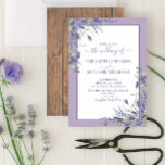 Invitation Rustic Lavender Eucalyptus Wood Script Wedding<br><div class="desc">Ooh, we're so happy with this trendy lavender eucalyptus, rustic wedding invitation! Featuring hand lettered script typography, lavender and eucalyptus watercolor botanical florals and a honeyed barnwood texture. Part of a wedding suite that we hope you love as much as we do: https://www.zazzle.com/collections/lavender_eucalyptus_floral_wood_wedding-119193107197450251 Thank you sooo much for supporting our...</div>
