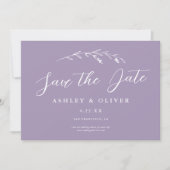 Invitation Rustic Lavender Fleur sauvage + Photo Enregistrer (Devant)