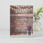 Invitation Rustic Lavender Floral Mason Jar Parti de retraite (Debout devant)