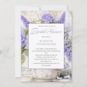 Invitation Rustic Lavender Flowers Tin Bucket Bridal Shower | (Devant)