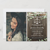 Invitation Rustic Law School Photo Graduation Party (Devant)
