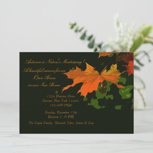 Invitation Rustic Leaf (Debout devant)