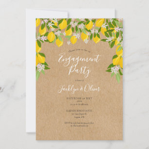 Invitation Rustic Lemon Blossom Green Engagement Party