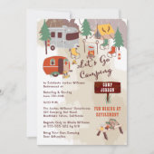 Invitation Rustic Lets Go Camping Retraite Party (Devant)