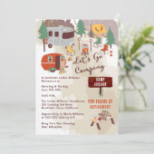 Invitation Rustic Lets Go Camping Retraite Party (Debout devant)
