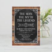 Invitation Rustic L'Homme Le Mythe La Légende 100e anniversai (Debout devant)