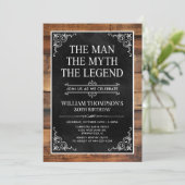 Invitation Rustic L'Homme Le Mythe La Légende 80e anniversair (Debout devant)
