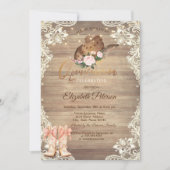 Invitation Rustic Lights Lace Cowboy Hat Boots Quinceañera (Devant)