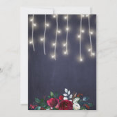 Invitation Rustic Lights Winter Floral Dîner de Noël (Dos)