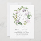 Invitation Rustic Lilac It's A Girl Baby Shower (Devant)