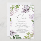 Invitation Rustic Lilac Première fête d'anniversaire (Devant)
