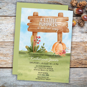 Invitation Rustic Little Citrouille On the Way Baby shower