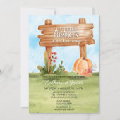 Invitation Rustic Little Citrouille On the Way Baby shower (Devant)