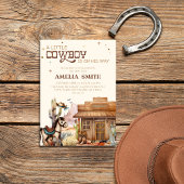 Invitation Rustic Little Cowboy Western Baby Shower Wild West