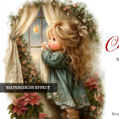 Invitation Rustic little girl awaiting Santa printable invite