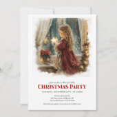 Invitation Rustic little girl holding shining star printable  (Devant)