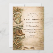 Invitation Rustic Little Hunter Woodland Baby Shower (Devant)