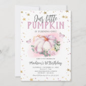 Invitation Rustic Little Pumpkin Girl First Birthday (Devant)