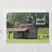 Invitation Rustic Log Cabine photo Anniversaire (Devant)