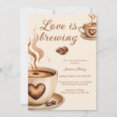 Invitation Rustic Love brasse une Fête des mariées de café (Devant)