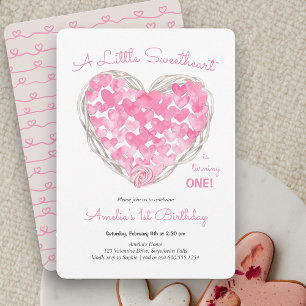 Invitation Rustic Love Heart Petite Amoureuse Filles Annivers