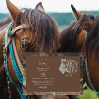 Rustic Love Horses Nuzzling Wood Mariage