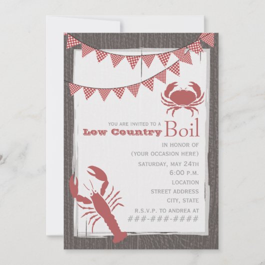 Invitation Rustic Low Country (Devant)