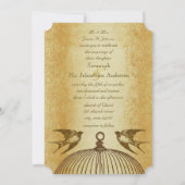 Invitation Rustic Luxe Gold Vintage Inséparable Mariage Invit (Dos)