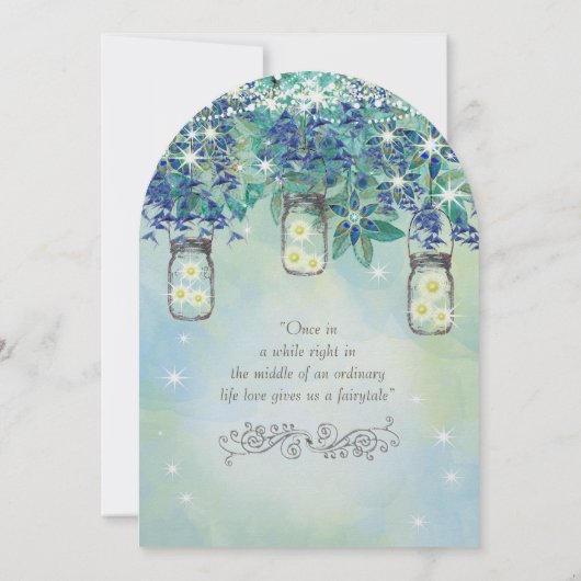 Invitation Rustic Luxe Navy Gold Mason Jar (Dos)