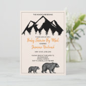Invitation Rustic Mama et Baby shower bébé ours (Debout devant)
