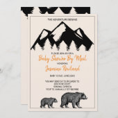 Invitation Rustic Mama et Baby shower bébé ours (Devant / Derrière)
